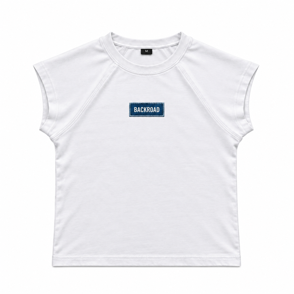 Denim tag baby tee